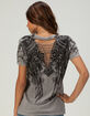 AFFLICTION Aristocrat Womens Lace-Up Back Tee image number 2