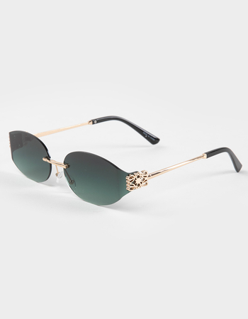 RSQ Oval Rimless Gradient Lens Sunglasses Primary Image