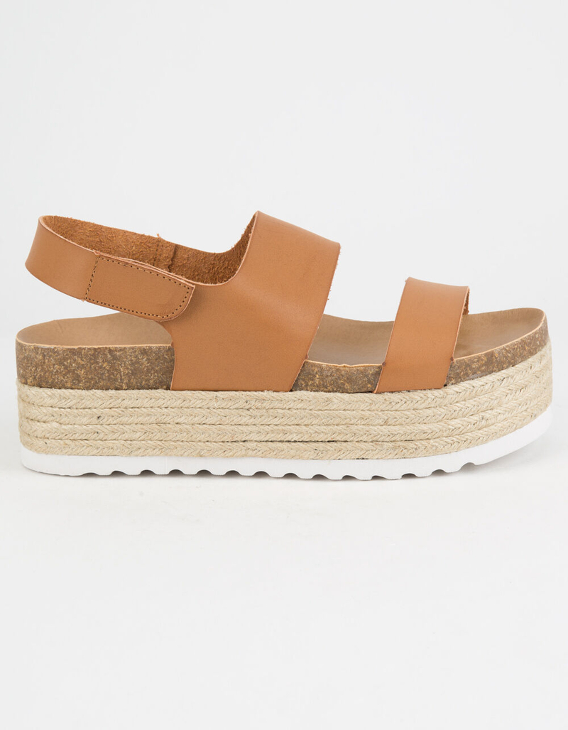 DIRTY LAUNDRY Peyton Espadrille Cognac Womens Velcro Platform Sandals image number 1
