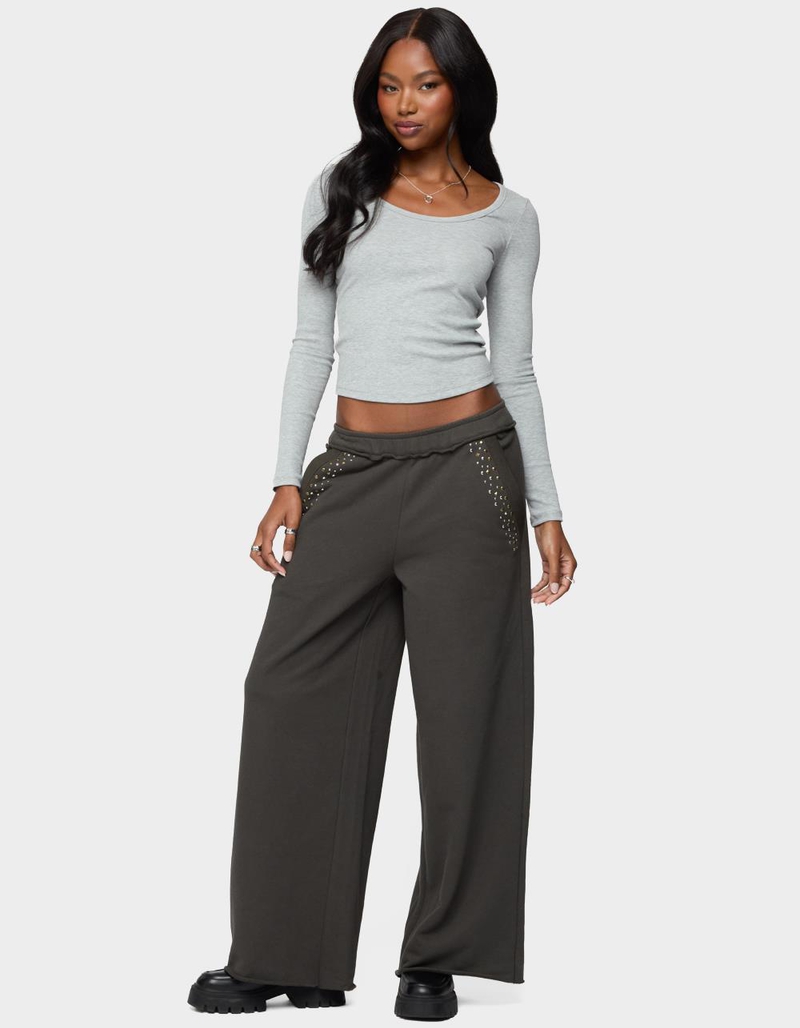 EDIKTED Wrenn Studded Wide Leg Sweatpants image number 3