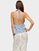EDIKTED Galee Tie Front Linen Look Top image number 3