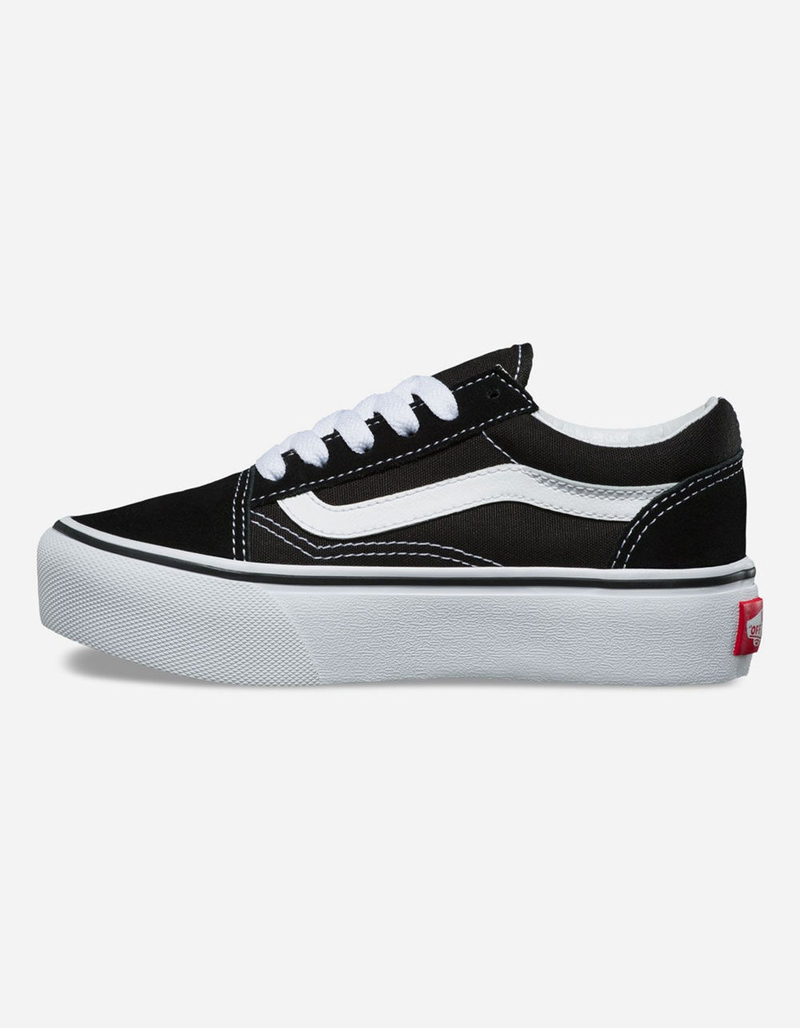 VANS Old Skool Platform Black & True White Kids Shoes image number 3
