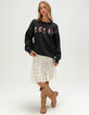 RSQ x Peanuts Embroidered Womens Crewneck Sweatshirt image number 2