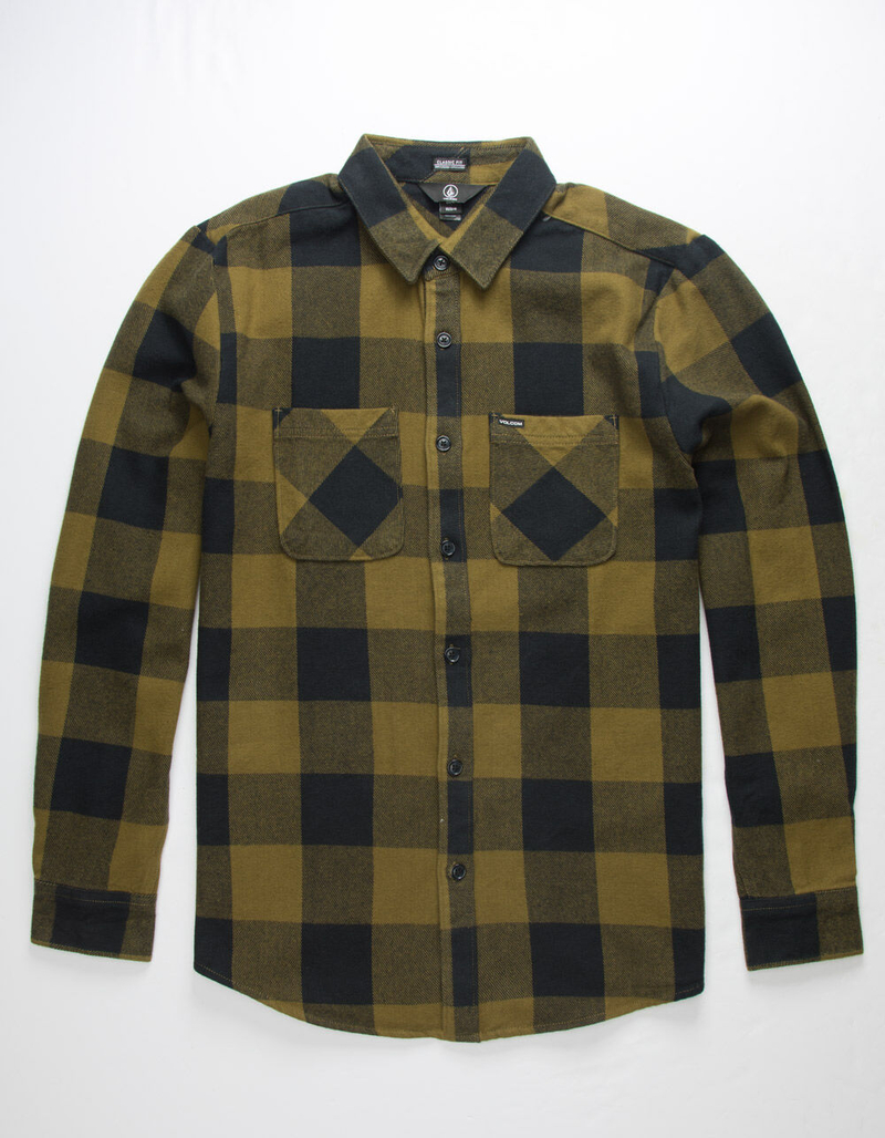 VOLCOM Shade Stone Green Mens Flannel Shirt image number 0