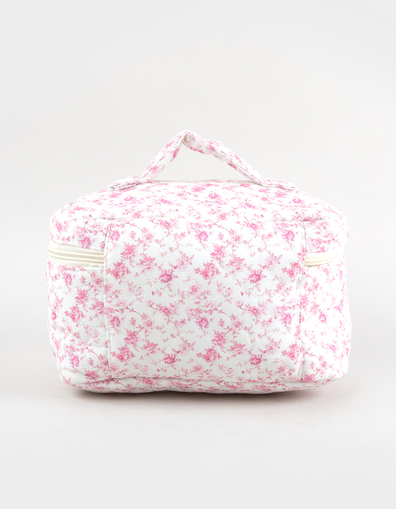 TILLYS Quilted Floral Cosmetic Bag image number 1