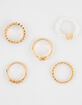 FULL TILT 5 Pack Butterfly Pearl Dainty Rings image number 3