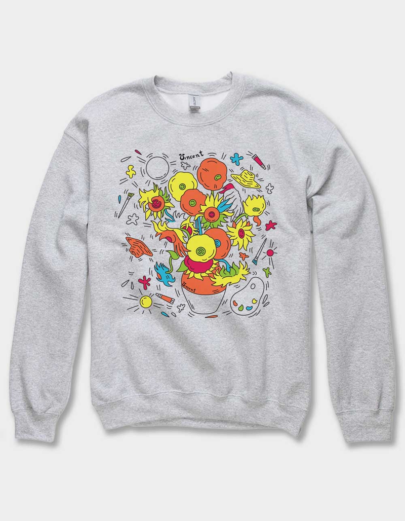 VAN GOGH Neon Sunflowers Unisex Crewneck Sweatshirt image number 0