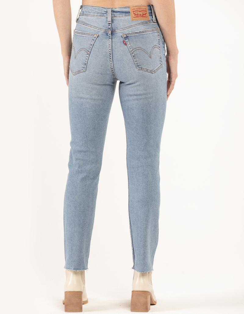 LEVI'S Wedgie Straight Womens Jeans - Indigo Destruction image number 3