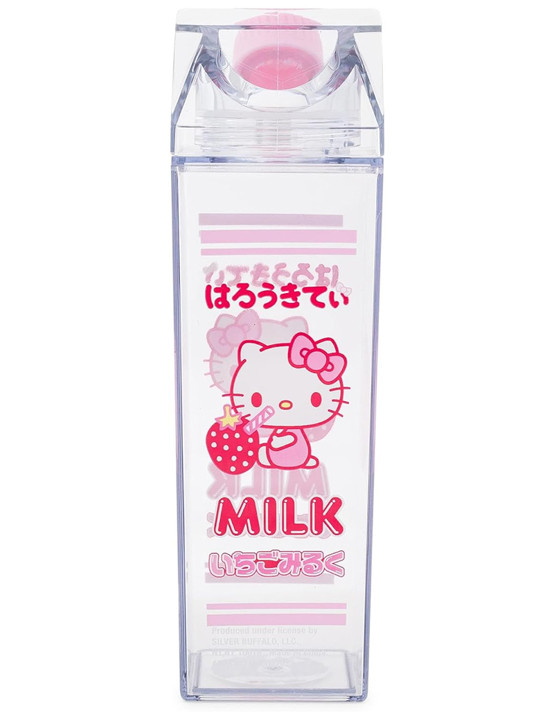 SANRIO 16 oz Hello Kitty Strawberry Plastic Milk Carton Bottle image number 2