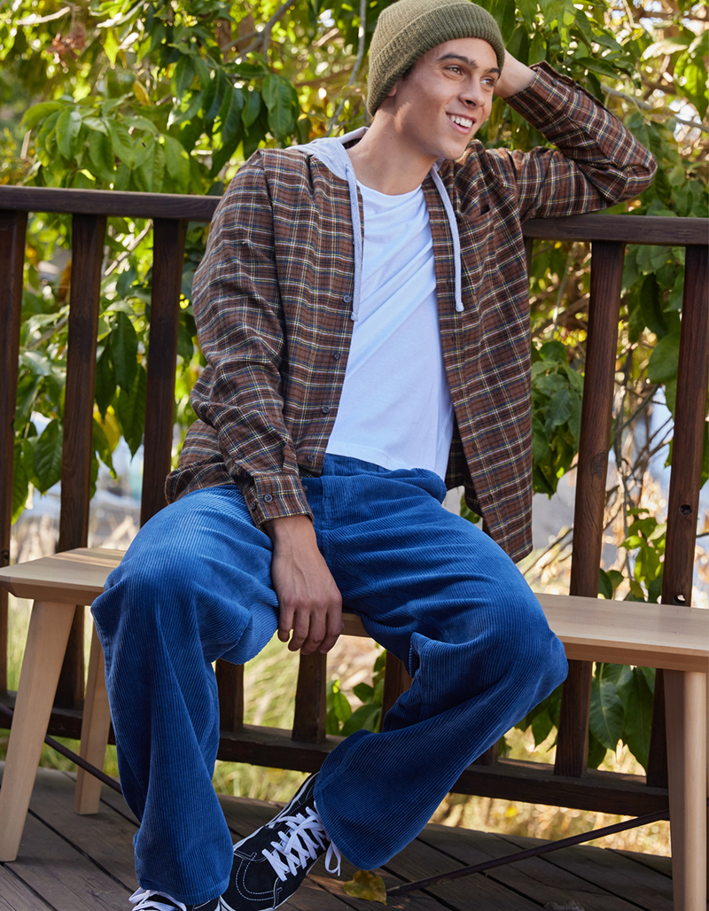 RSQ Mens Plaid Hooded Flannel image number 2