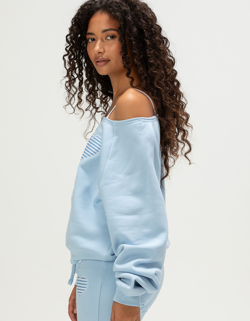 FULL TILT LA Applique Womens Off The Shoulder Sweatshirt image number 3