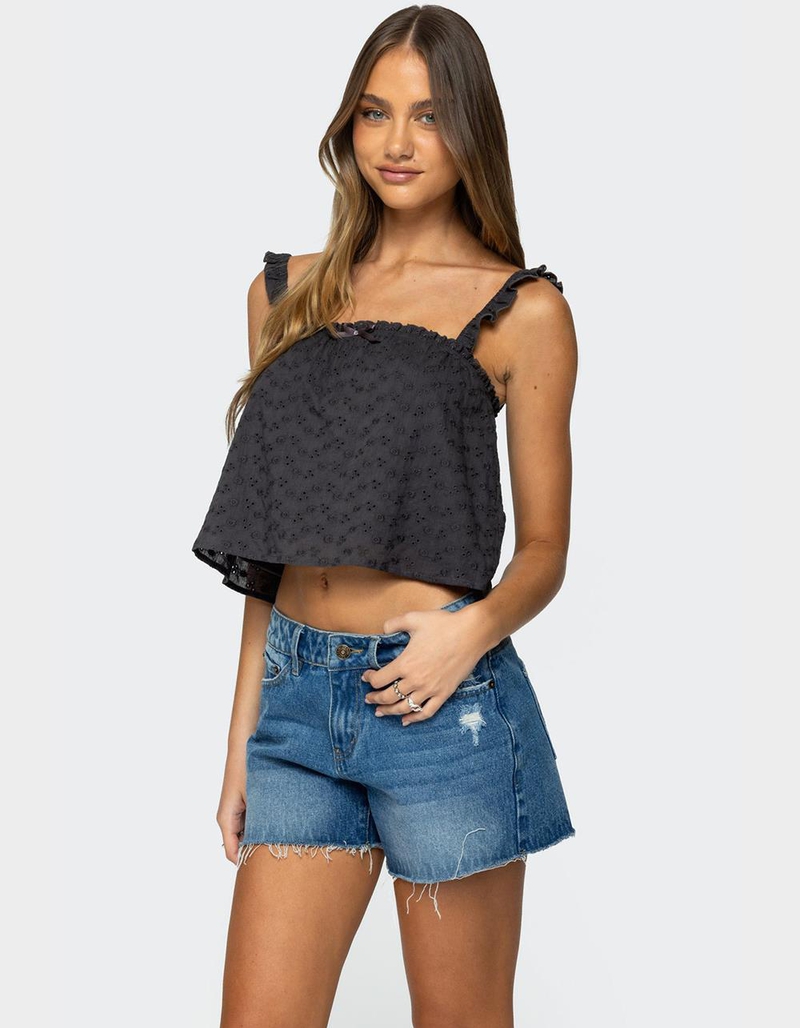 EDIKTED Tami Eyelet Ruffle Tank Top image number 2