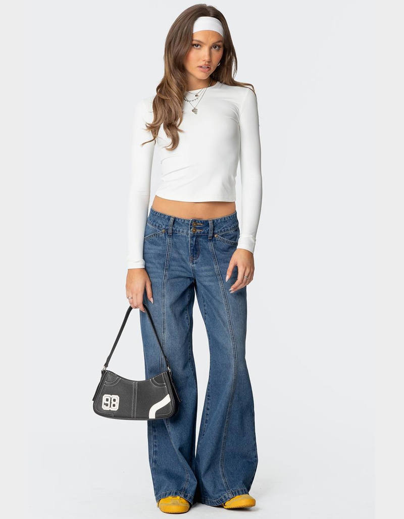 EDIKTED Charlie Panel Stitch Low Rise Jeans image number 1