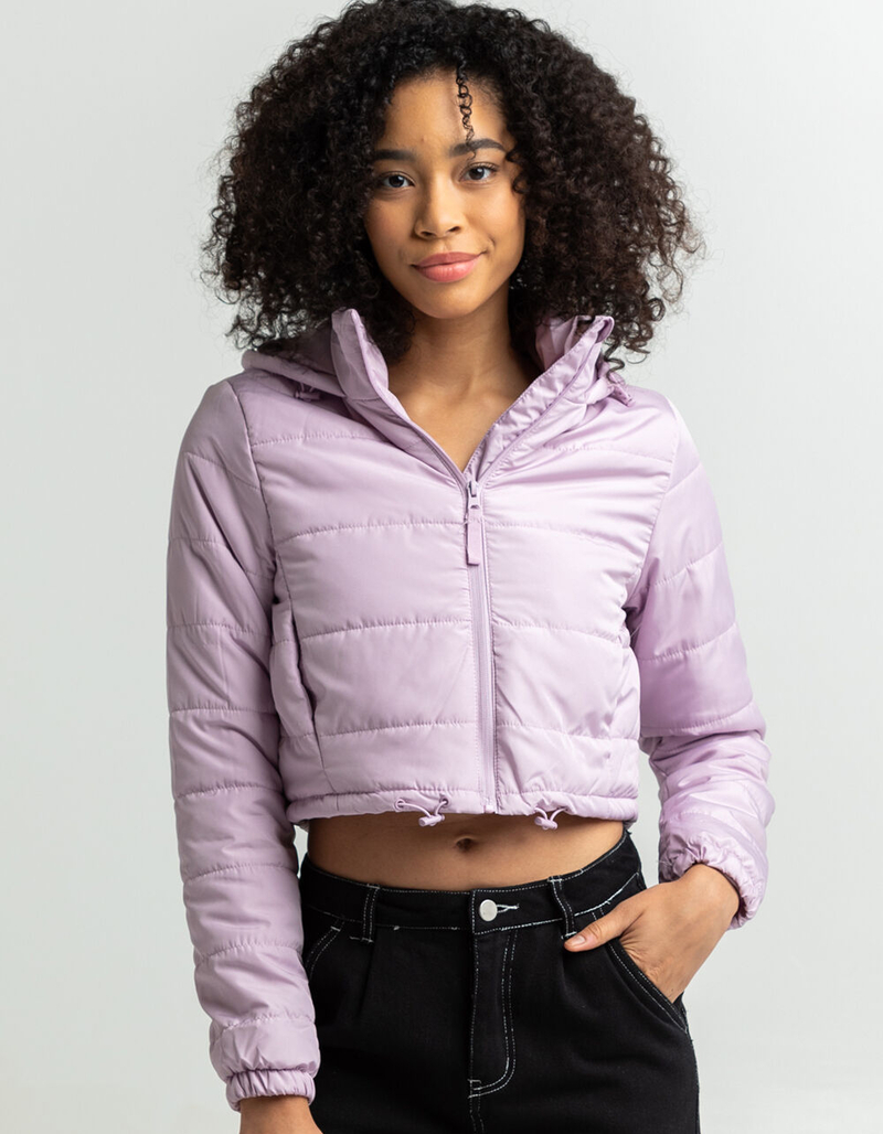 FULL TILT Womens Cropped Hooded Puffer Jacket image number 0
