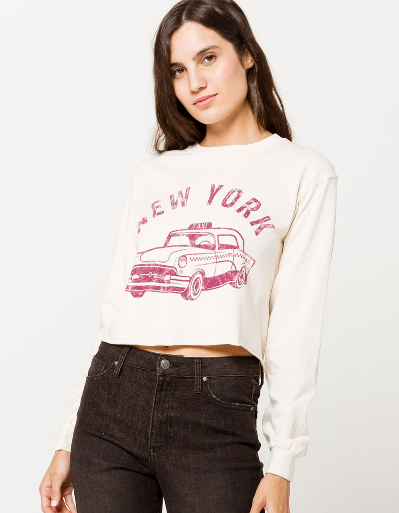 C&P BRANDED New York Taxi Womens Crop Tee image number 0
