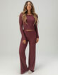 FULL TILT Rib Picot Trim Womens Long Sleeve Tee image number 2