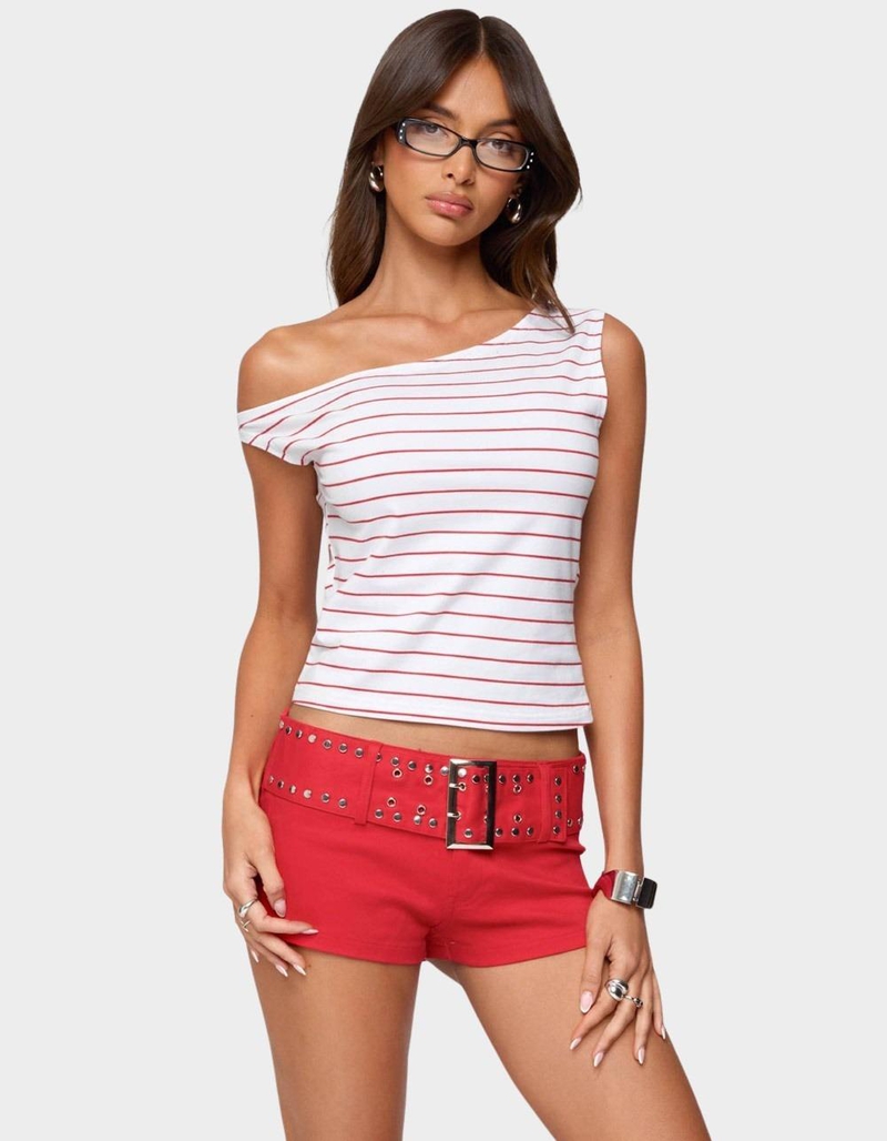 EDIKTED Keryn Striped Asymmetric Top image number 0