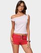 EDIKTED Keryn Striped Asymmetric Top image number 1