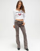TRUE RELIGION Rhinestone V Notch Womens Long Sleeve Tee image number 2