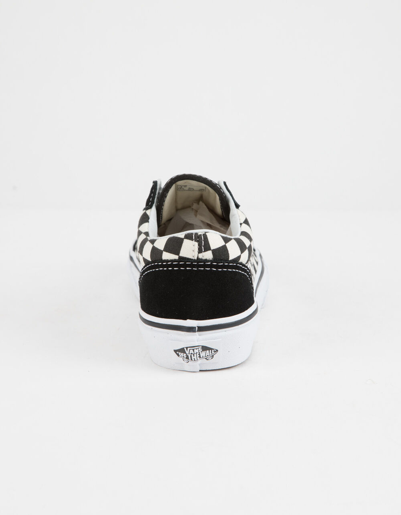 VANS Checkerboard Primary Check Old Skool Black & White Kids Shoes image number 4