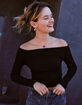 RSQ Womens Off Shoulder Long Sleeve Top image number 1