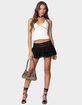 EDIKTED Double Belt Ruffled Chiffon Mini Skort image number 2