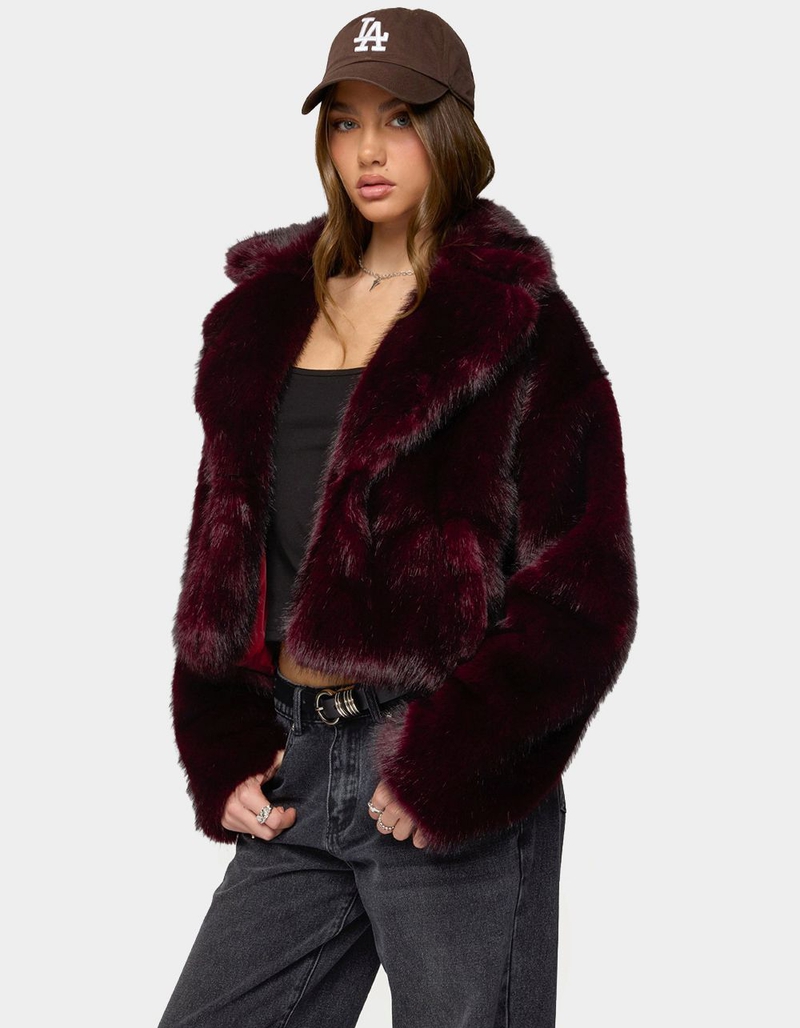 EDIKTED Kamilah Oversized Faux Fur Coat image number 1