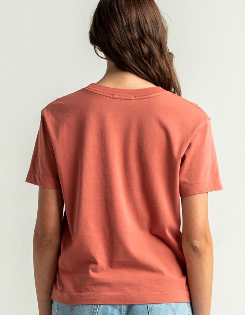 QUIKSILVER Womens Red Organic Crop Tee image number 2