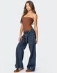 EDIKTED Funky Stitch Low Rise Jeans image number 3