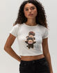 MONCHHICHI Stuck Womens Baby Tee image number 1