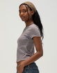 TILLYS Womens Stripe Ringer Tee image number 3