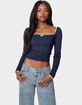 EDIKTED Ansley Lacey Cable Knit Top image number 1