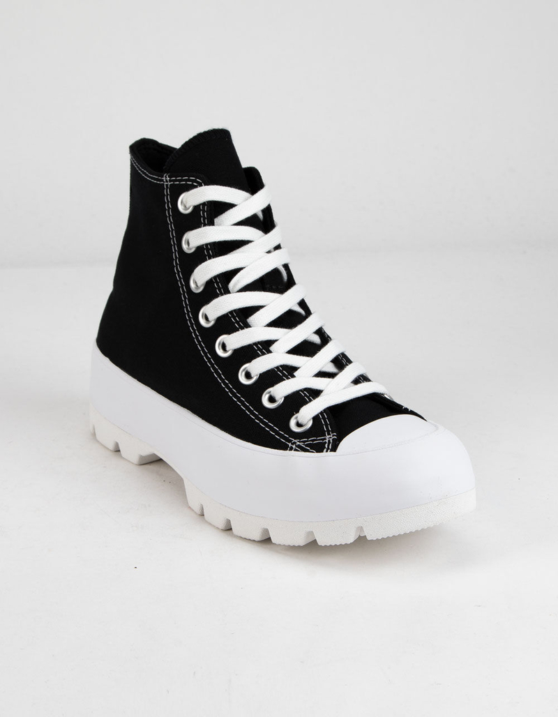 CONVERSE Chuck Taylor All Star Lugged Black and White Womens High Tops image number 1