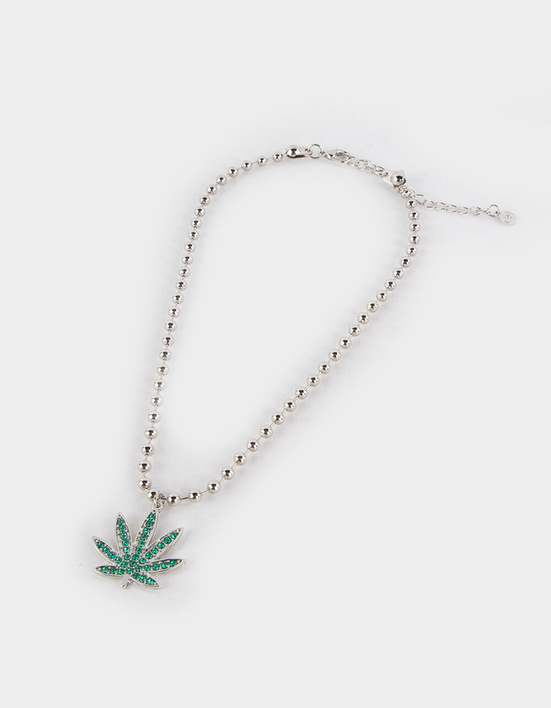 RSQ Leaf Ball Chain Necklace image number 0