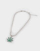 RSQ Leaf Ball Chain Necklace image number 1