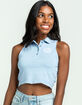 RSQ Embroidered Womens Light Blue Polo Tank image number 1