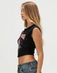 TRUE RELIGION Distressed Buddha Crystal Womens V-Notch Baby Tee image number 3