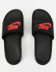 NIKE Benassi JDI Mens Black & Red Slide Sandals image number 2