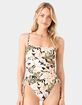 ROXY Tropical Bandeau Adjustable Side Womens One Piece Swimsuit image number 1