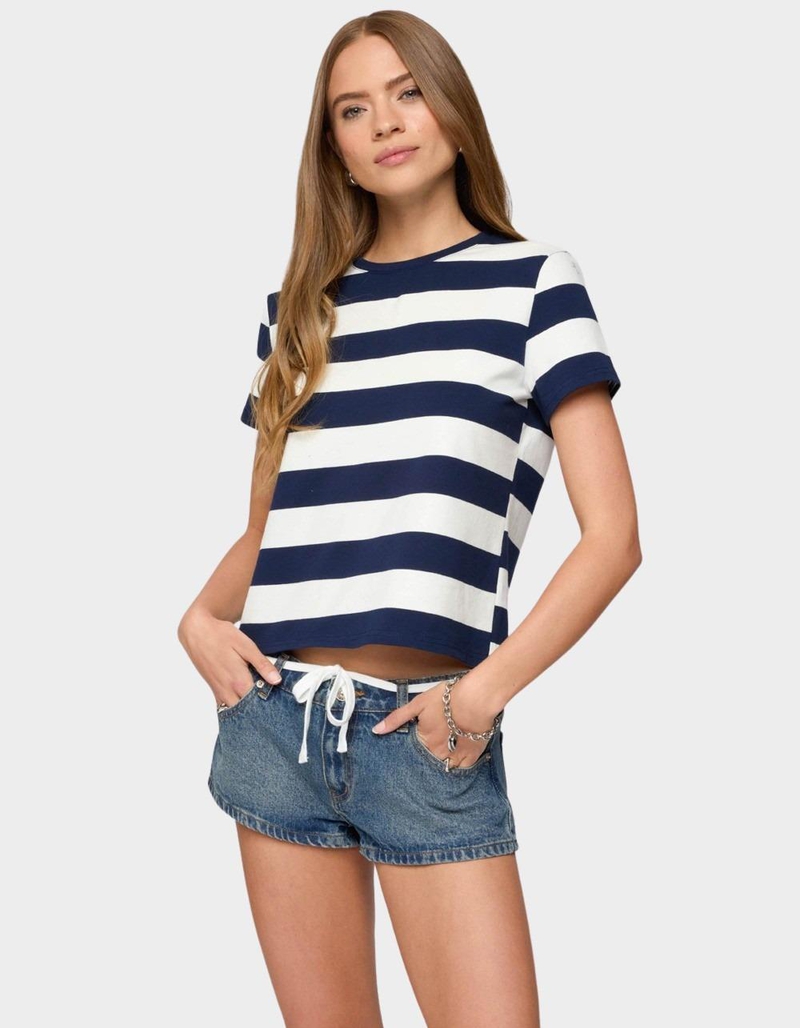 EDIKTED Valetta Oversized Striped Tee image number 1
