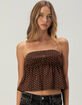 RSQ Womens Henley Babydoll Tube Top image number 2