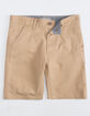CHARLES AND A HALF Lincoln Stretch Dark Khaki Boys Shorts image number 1