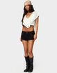 EDIKTED Studded Faux Suede Micro Shorts image number 4
