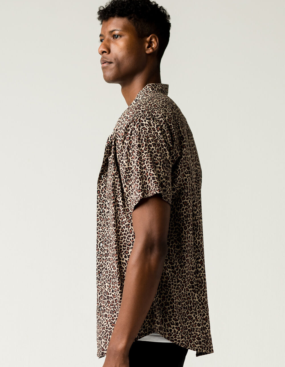 COASTAL Leopard Mens Button Up Shirt 