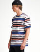 RSQ Oversized Striped Mens Red & Blue T-Shirt image number 3