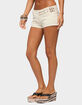 EDIKTED Ceresie Belt Denim Micro Shorts image number 2