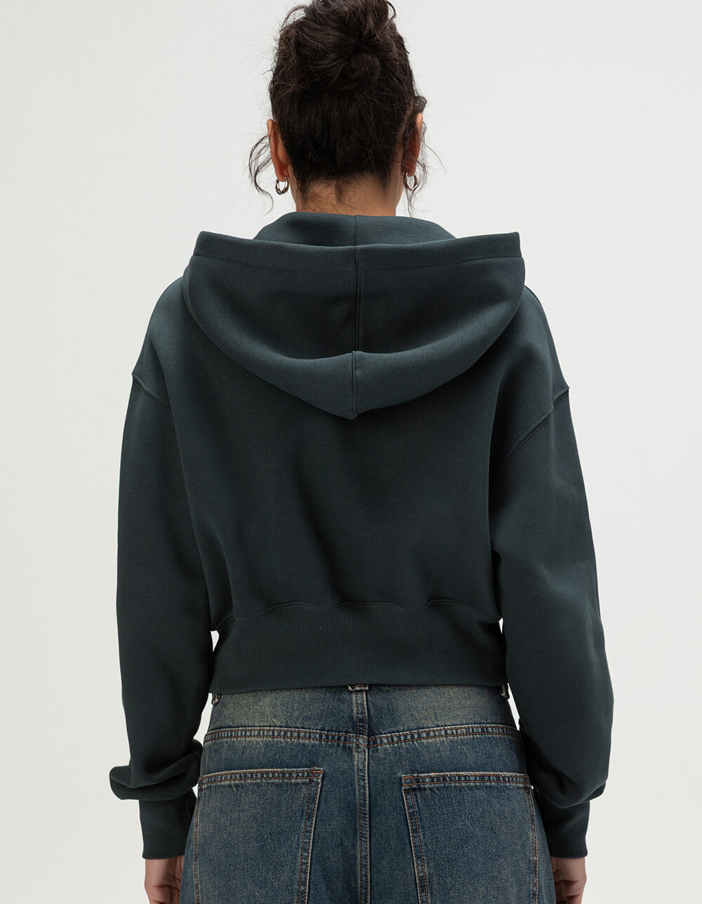 nike women's cropped zip up hoodie