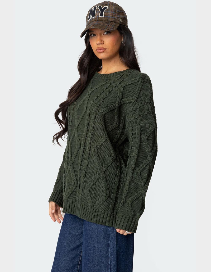 EDIKTED Kennedy Oversized Cable Knit Sweater image number 2