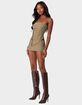 EDIKTED Joy Sheer Mesh Drawstring Mini Skirt image number 3