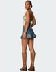 EDIKTED Bubble Hem Denim Mini Skirt image number 3